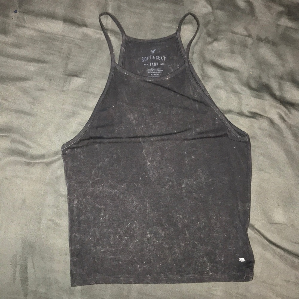 Black Marble High Neck Tank